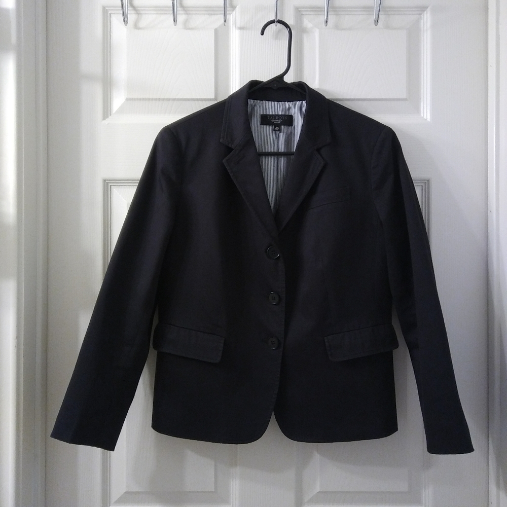 EUC Black Stretch Cotton 3 Button Blazer